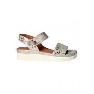 NEW L'AMOUR DES PIEDS women's snake abrilla sandals in silver/gold